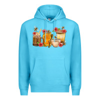 Ocean Blue Honey And Bee With Flower Coffee Cup Premium Hoodie - BundleAndBundleShop