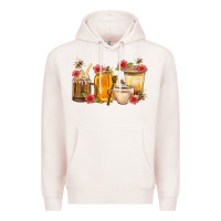 Pale Pink Honey And Bee With Flower Coffee Cup Premium Hoodie - BundleAndBundleShop