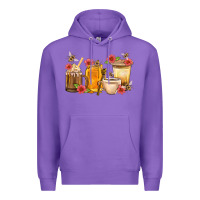 Purple Honey And Bee With Flower Coffee Cup Premium Hoodie - BundleAndBundleShop