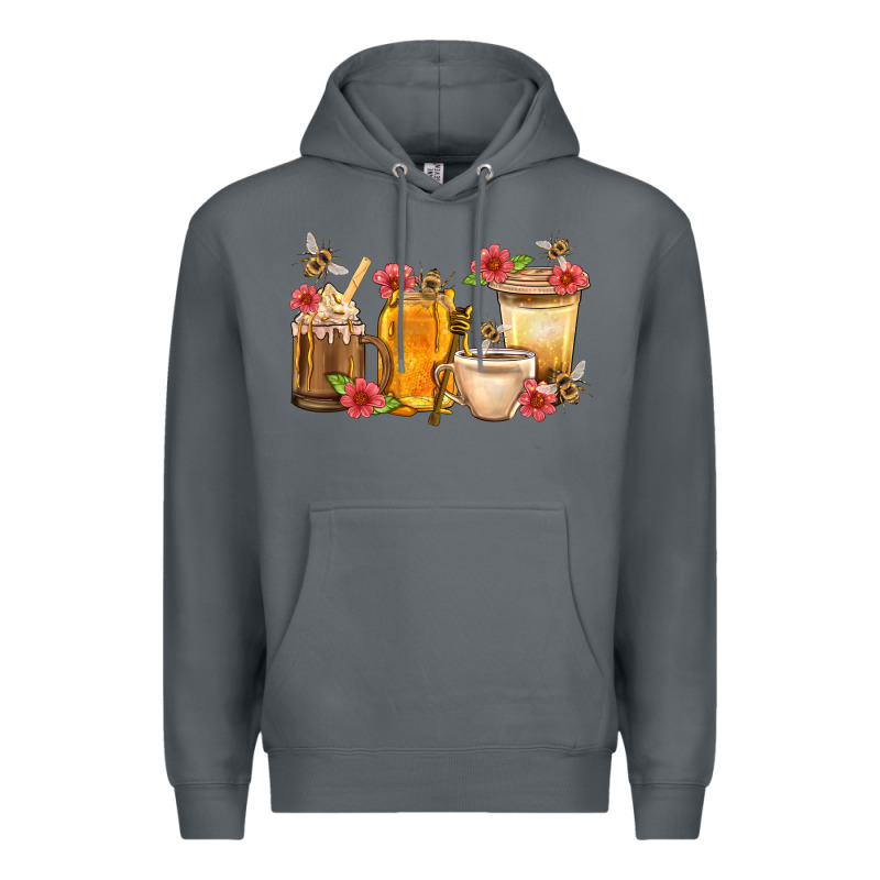 Honey And Bee With Flower Coffee Cup Premium Hoodie by BundleAndBundleShop | Teevron