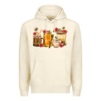 Sandshell Honey And Bee With Flower Coffee Cup Premium Hoodie - BundleAndBundleShop