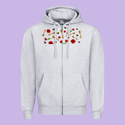 Rosses And Keys Zipper Hoodie Designed By Adodesignshop