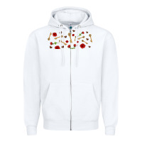 White rosses and keys Zipper Hoodie - AdoDesignShop