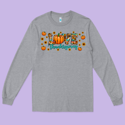 Love Thanksgiving Long Sleeve Tee Designed By Jahusdesignshop