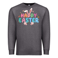 Charcoal Heather happy easter Premium Sweatshirt - MaliasSmallBusiness