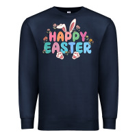 Navy happy easter Premium Sweatshirt - MaliasSmallBusiness