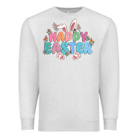 Oatmeal Heather happy easter Premium Sweatshirt - MaliasSmallBusiness
