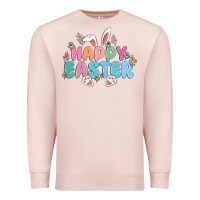 Pale Pink happy easter Premium Sweatshirt - MaliasSmallBusiness