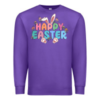 Purple happy easter Premium Sweatshirt - MaliasSmallBusiness