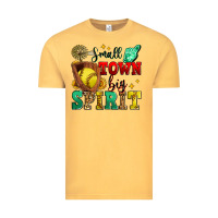 Vintage Mustard small town big spirit softball Vintage Tee - Zillion Design Studio