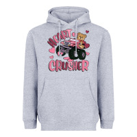 Heather Grey heart crusher Heavyweight Hoodie - MaliasSmallBusiness