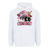 White heart crusher Heavyweight Hoodie - MaliasSmallBusiness