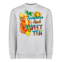 Heather Grey sunshine and sweet tea Heavyweight Sweatshirt - texasbilliewilder