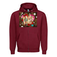 Burgundy playing cards and pearls Zipper Hoodie - AdoDesignShop