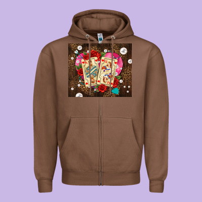 Playing Cards And Pearls Zipper Hoodie Designed By Adodesignshop