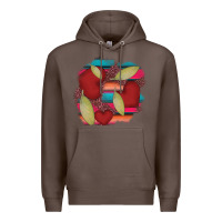 Coffee heart and serape patches Premium Hoodie - AdoDesignShop