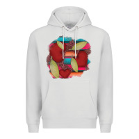 Dove Grey heart and serape patches Premium Hoodie - AdoDesignShop