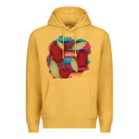 Mustard heart and serape patches Premium Hoodie - AdoDesignShop