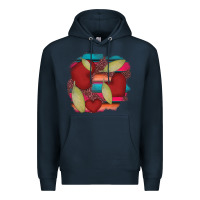 Navy heart and serape patches Premium Hoodie - AdoDesignShop
