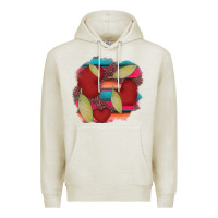Oatmeal Heather heart and serape patches Premium Hoodie - AdoDesignShop