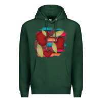 Sports Green heart and serape patches Premium Hoodie - AdoDesignShop