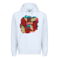 White heart and serape patches Premium Hoodie - AdoDesignShop