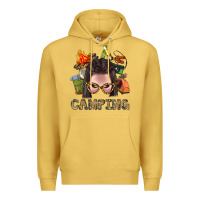 Antique Gold Camping Braid Hair Woman With Fire Bbs Premium Hoodie - BundleAndBundleShop