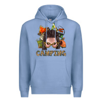 Colony Blue Camping Braid Hair Woman With Fire Bbs Premium Hoodie - BundleAndBundleShop