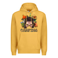 Mustard Camping Braid Hair Woman With Fire Bbs Premium Hoodie - BundleAndBundleShop