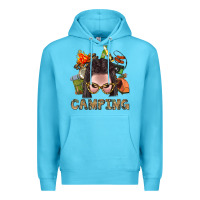 Ocean Blue Camping Braid Hair Woman With Fire Bbs Premium Hoodie - BundleAndBundleShop