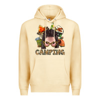 Pina Colada Camping Braid Hair Woman With Fire Bbs Premium Hoodie - BundleAndBundleShop