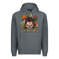 Rock Camping Braid Hair Woman With Fire Bbs Premium Hoodie - BundleAndBundleShop