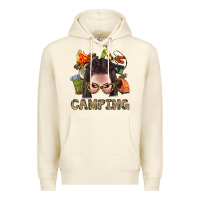 Sandshell Camping Braid Hair Woman With Fire Bbs Premium Hoodie - BundleAndBundleShop