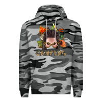 Slate Camo Camping Braid Hair Woman With Fire Bbs Premium Hoodie - BundleAndBundleShop