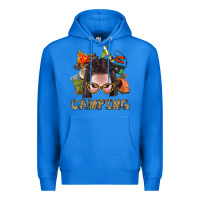 True Royal Camping Braid Hair Woman With Fire Bbs Premium Hoodie - BundleAndBundleShop