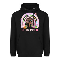 He Is Risen Easter Rainbow Heavyweight Hoodie | Teevron