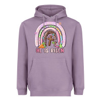 Lavender he is risen easter rainbow Heavyweight Hoodie - MaliasSmallBusiness