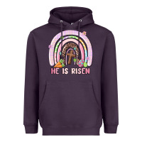 Plum he is risen easter rainbow Heavyweight Hoodie - MaliasSmallBusiness