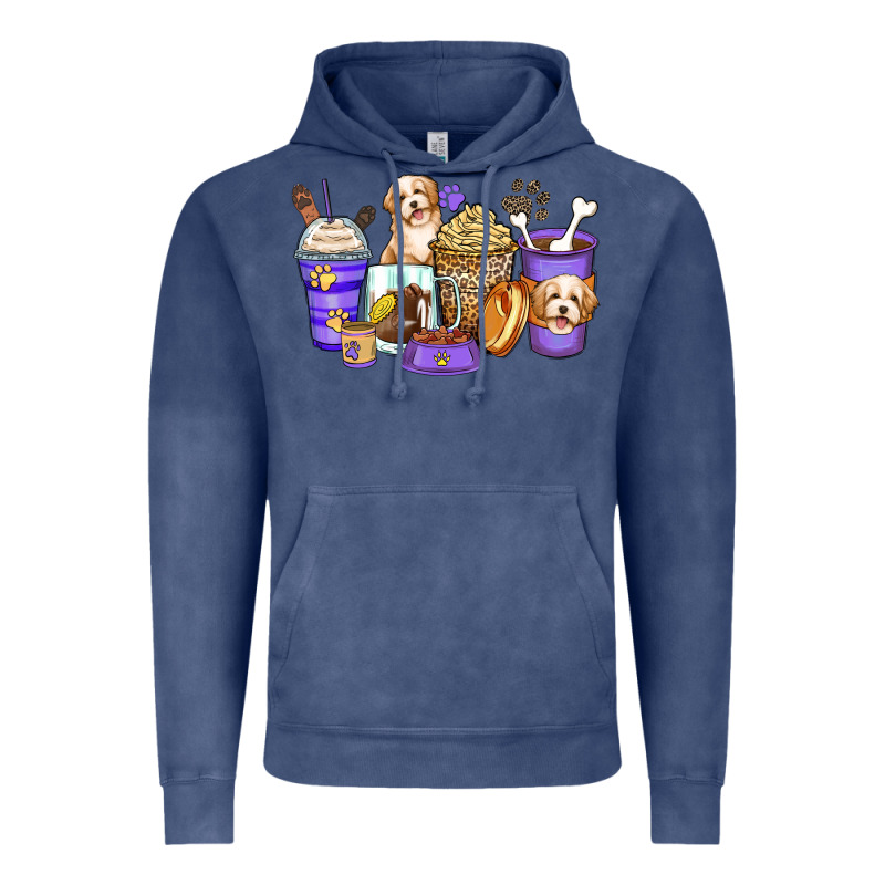 Havanese Terrier Coffee Cups Vintage Hoodie by Zillion Design Studio | Teevron