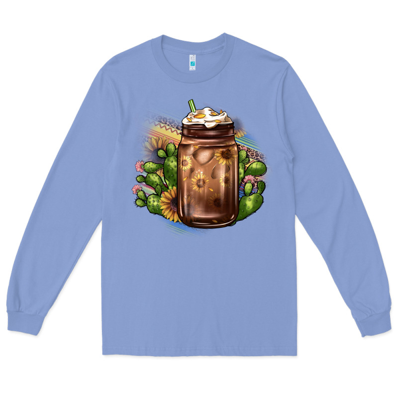 Sunflower Coffee Cup Cactus Long Sleeve Tee by JahusDesignShop | Teevron