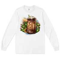 White sunflower coffee cup cactus Long Sleeve Tee - JahusDesignShop