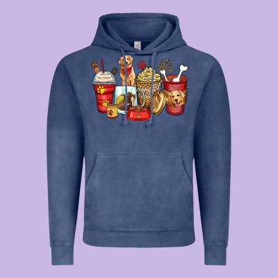 Golden Retriever Coffee Cups Vintage Hoodie Designed By Zillion Design Studio