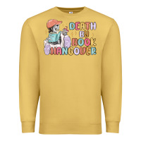 Antique Gold death by book hangover Premium Sweatshirt - MaliasSmallBusiness