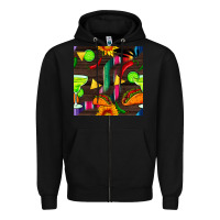Black margarita and taco seamless pattern Zipper Hoodie - BundleAndBundleShop
