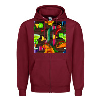 Burgundy margarita and taco seamless pattern Zipper Hoodie - BundleAndBundleShop