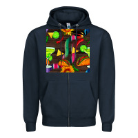 Navy margarita and taco seamless pattern Zipper Hoodie - BundleAndBundleShop