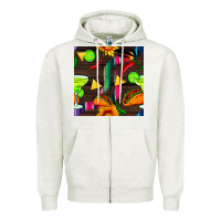 Oatmeal Heather margarita and taco seamless pattern Zipper Hoodie - BundleAndBundleShop