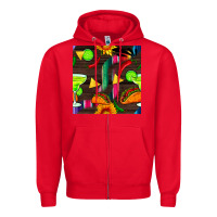Red margarita and taco seamless pattern Zipper Hoodie - BundleAndBundleShop