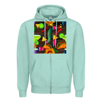 Seafoam margarita and taco seamless pattern Zipper Hoodie - BundleAndBundleShop