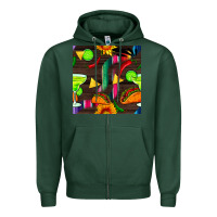 Sports Green margarita and taco seamless pattern Zipper Hoodie - BundleAndBundleShop
